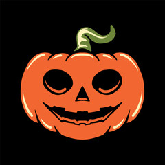 Halloween illustration element, Hand drawn style, Isolated on black background.