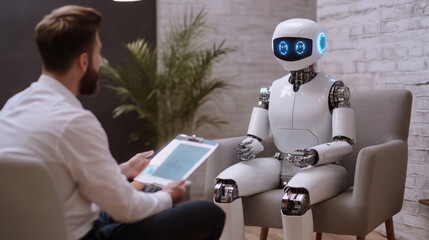 A robot at an interview, Generative AI