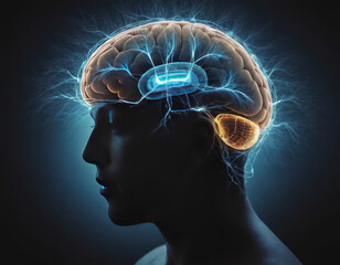 Generative Ai,Digital brain scan