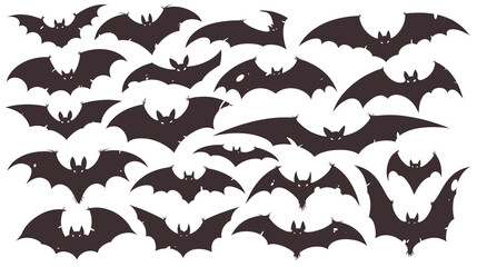 Halloween bats silhouettes cutout