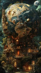 Obraz premium Textured pattern style world with rich details and layered textures.