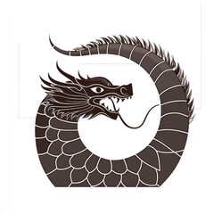 Black and White Dragon Illustration