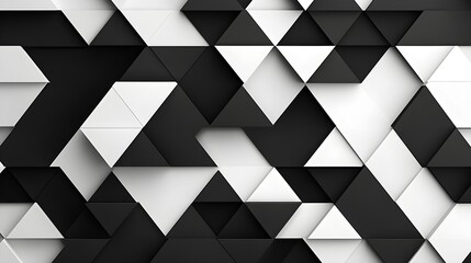 Obraz premium Abstract Black and White Geometric Triangle Pattern