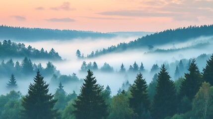 Obraz premium fog in the forest