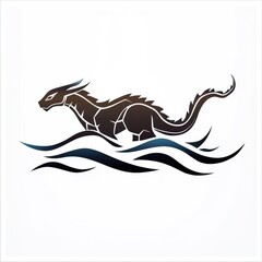 Stylized Dragon in Water