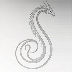 Obraz premium Silver Dragon Tattoo Design