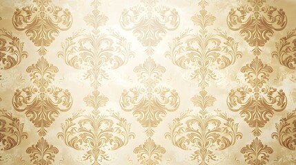 Fototapeta premium Elegant Gold Damask Pattern Wallpaper Background