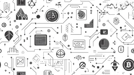 Grey smart contract icon seamless pattern on a white background Blockchain technology cryptocurrency mining digital currency market