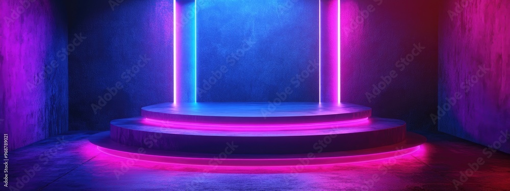 Aufkleber Podium and pedestal design in a studio setting 3D illustration and rendering