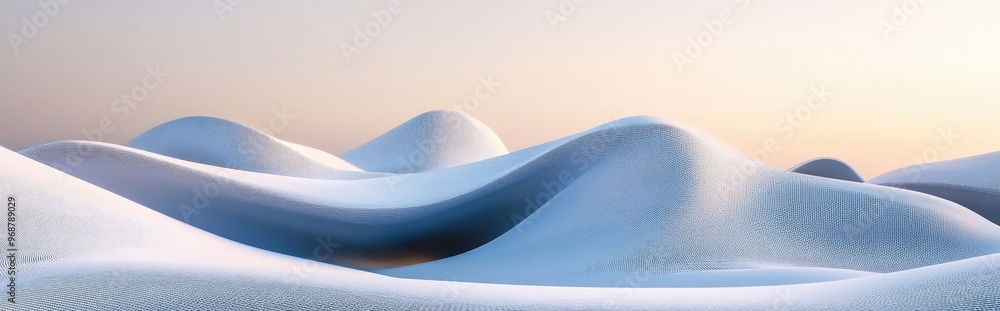 Poster Empty terrain featuring an innovative geometric structure background 3D rendering Digital artwork