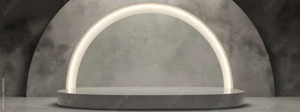Aufkleber Elegant shiny podium for mock up presentation in minimalist style with ample copy space 3D rendered abstract background design