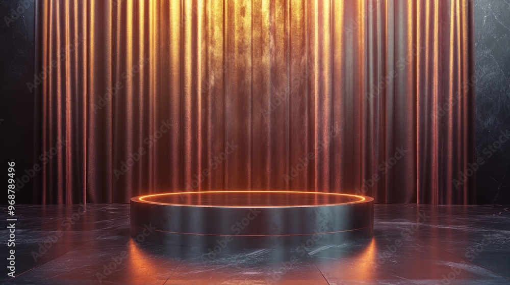 Poster Elegant background featuring a pedestal and showcase 3D illustration 3D rendering