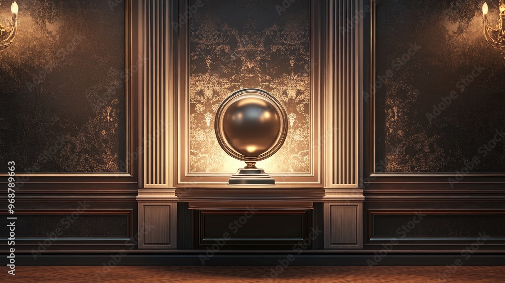 Aufkleber elegant background featuring a pedestal and a display case 3d rendering illustration