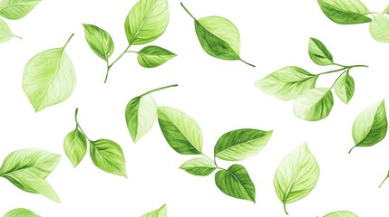 Green leaves illustration on a white background