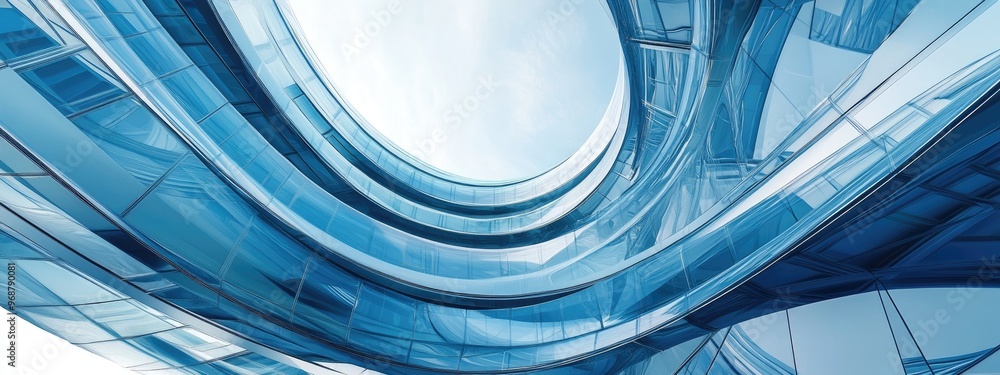 Aufkleber Abstract architectural structure in a 3D background illustration rendered in three dimensions