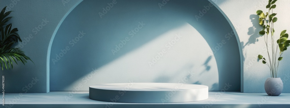 Aufkleber Abstract minimalist podium background for product presentation or display in a 3D rendering