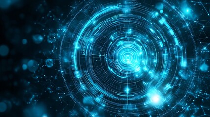 Obraz premium futuristic tech environment Large space for text in center Stock photo with copy space