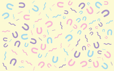 Flat Pastel Color Memphis Pattern Abstract Background