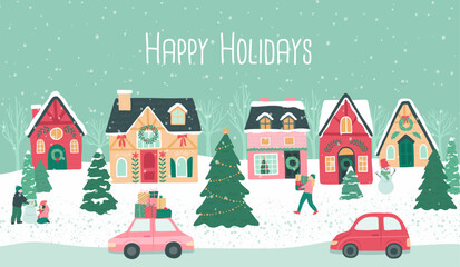 Winter Christmas banner vector illustration poster