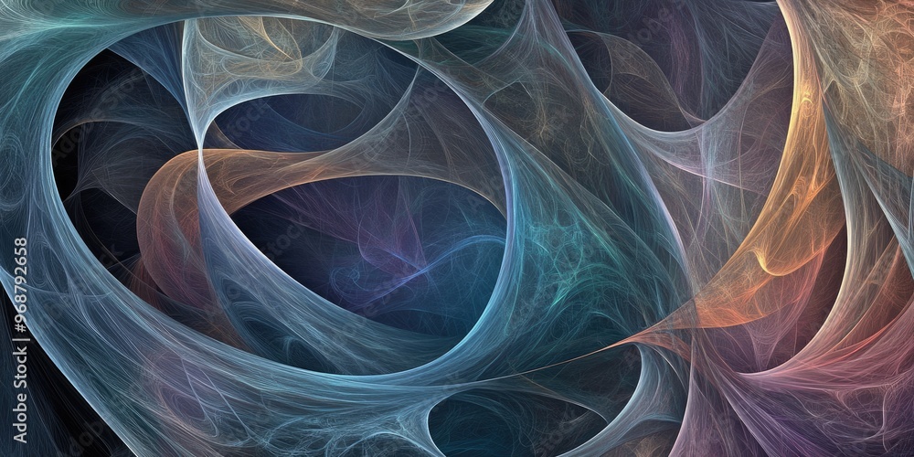 Aufkleber fantasy abstract fractal backdrop featuring intricate curves and flowing lines