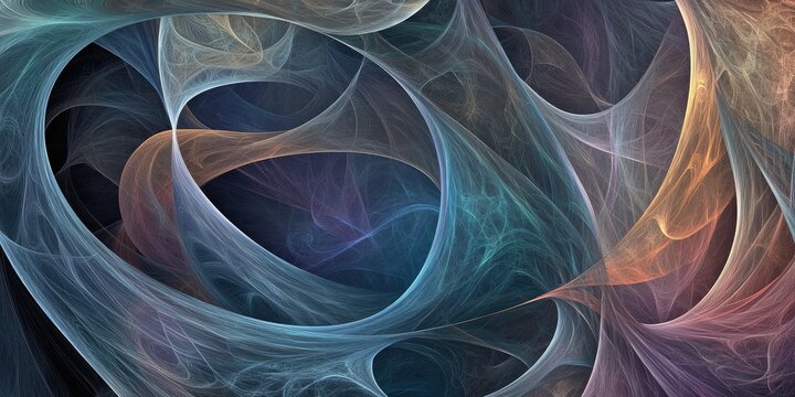 Fototapeta Fantasy abstract fractal backdrop featuring intricate curves and flowing lines