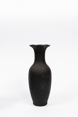 Black vase isolated on white background