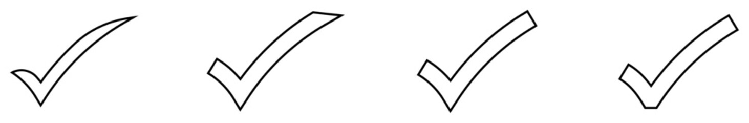 Right mark icon fill isolated on white. tick symbol. confirm symbol. tick sing line art.
