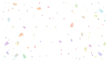Party Banner Background With Colorful Tiny Confetti And Streamer Ribbon. Congratulations. Celebration. Vector Illustration. Happy Birthday Banner. Surprise Wallpaper