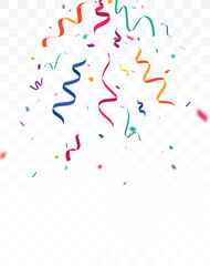 Colorful Confetti celebrations banner isolated on transparent background