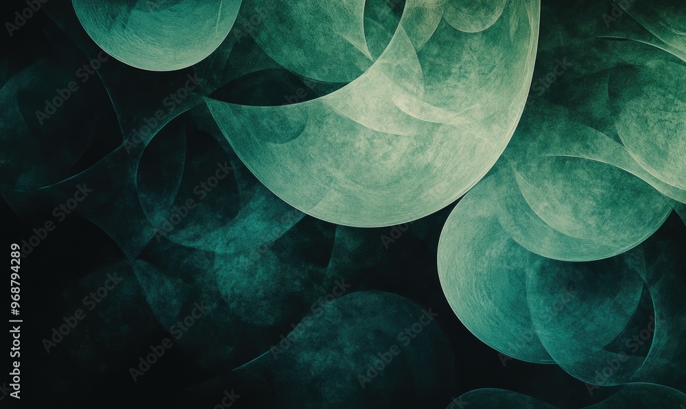 Aufkleber elegant dark green background featuring randomly layered faint circular shapes in a visually appeali