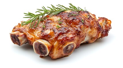 grilled chicken on white background