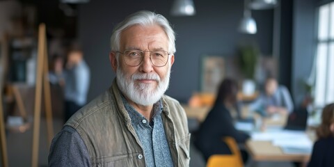 Obraz premium Senior Project Manager in a busy workplace environment