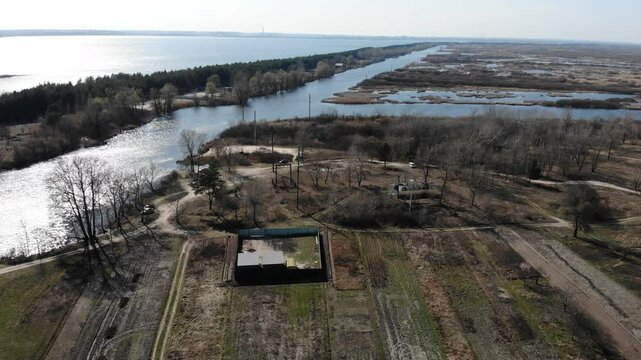 Ukraine Kiev Vyshgorod Kyiv Aerial Reservoir Gaes