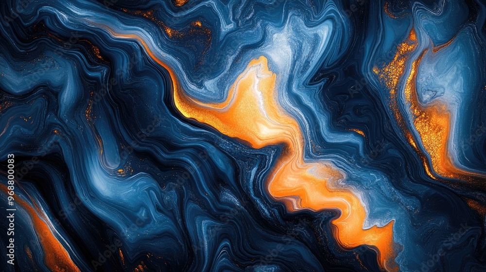 Poster abstract colorful paint swirling and mixing, creating intriguing shapes