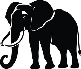 Obraz premium Silhouette vector image of a elephant File