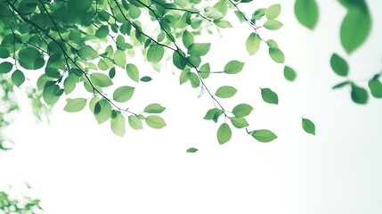 green leaves on a black background