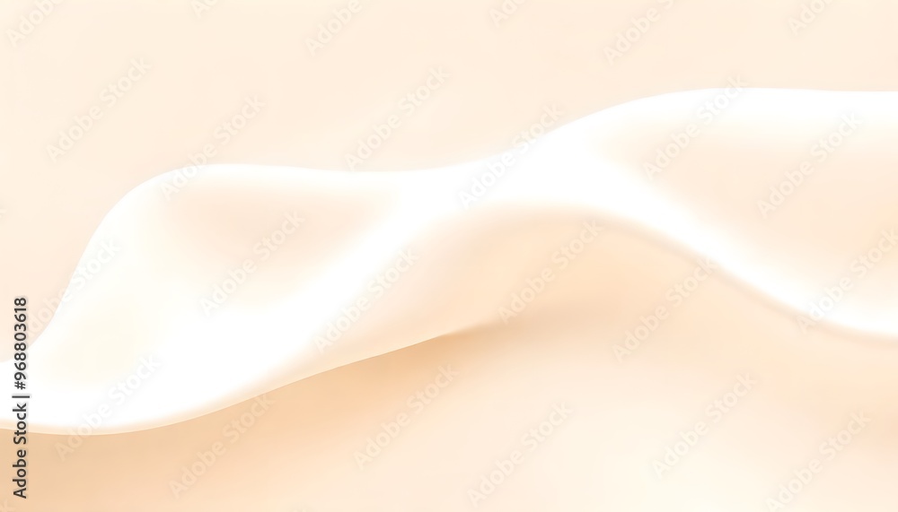 Aufkleber smooth flowing beige and white abstract waves smooth, peach colored surface with a subtle gradient.