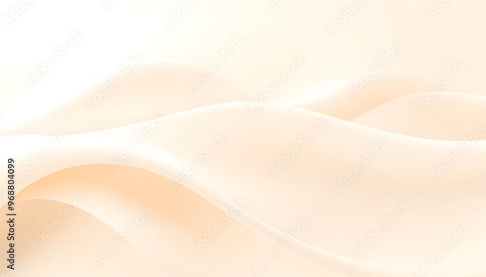 Aufkleber smooth flowing beige and white abstract waves smooth, peach colored surface with a subtle gradient.