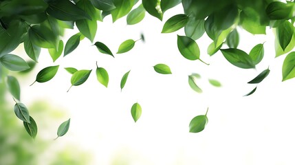leaves on white background