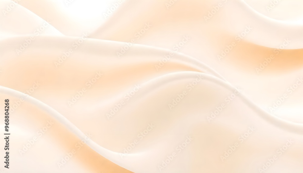 Aufkleber smooth flowing beige and white abstract waves smooth, peach colored surface with a subtle gradient.