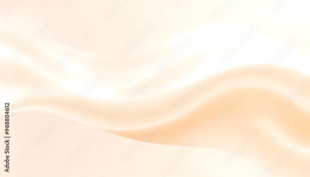 Aufkleber smooth flowing beige and white abstract waves smooth, peach colored surface with a subtle gradient.