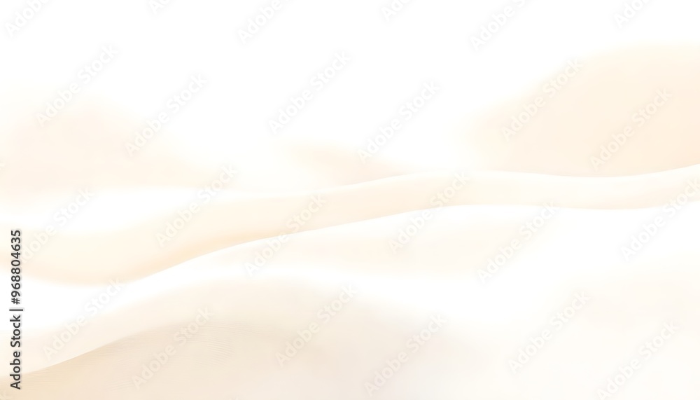 Aufkleber smooth flowing beige and white abstract waves smooth, peach colored surface with a subtle gradient.