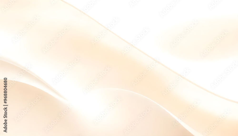 Aufkleber smooth flowing beige and white abstract waves smooth, peach colored surface with a subtle gradient.