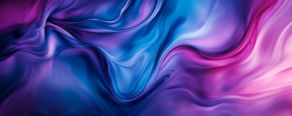 Obraz premium Abstract fluid art in vibrant blue and pink tones, swirling pattern. Creative design and color inspiration concept