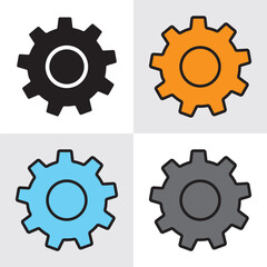 Gear setting icon set. Cog wheel icon. Gear wheel icon. Gear setting icon collection
