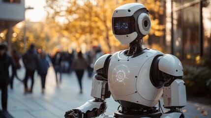 AI-driven robotic assistants helping disabled individuals with daily tasks: Robots designed to assist people with disabilities, managed by AI for intuitive use.