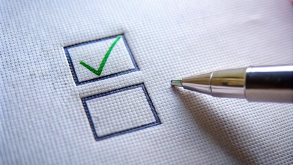Vote, mark the checkbox with green pen