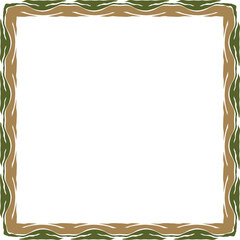 Fototapeta premium a green frame with a pattern of leaves and a border with a green border.