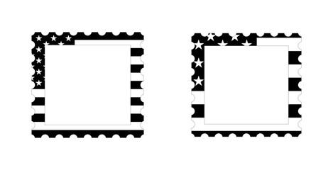 Vintage style black american flag frame border vector graphic design. Usa freedom flag stamp to use for 4th july independence day, memorial day projects. 