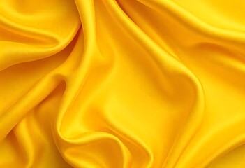 Abstract background luxury cloth or liquid wave. Flowing yellow satin with soft folds and highlights.